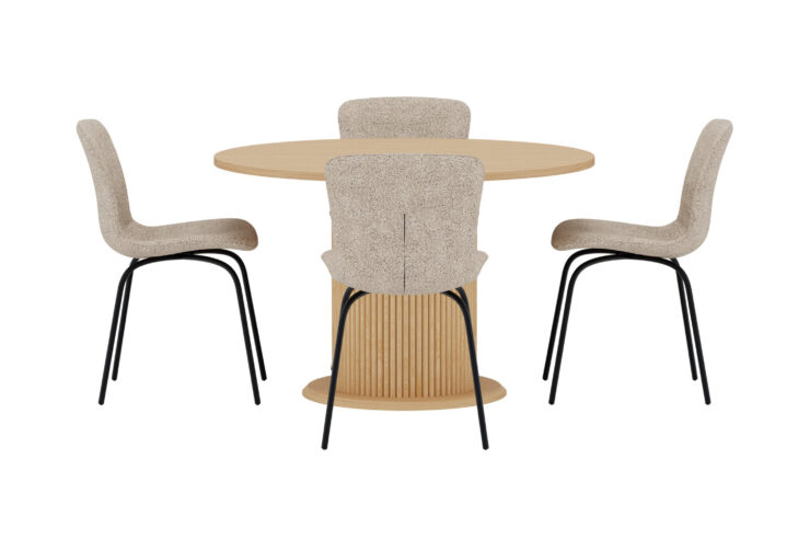 Reko, Linus – Ensemble repas rond – Naturel
