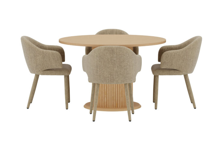 Reko, Evelin – Ensemble repas rond – Naturel