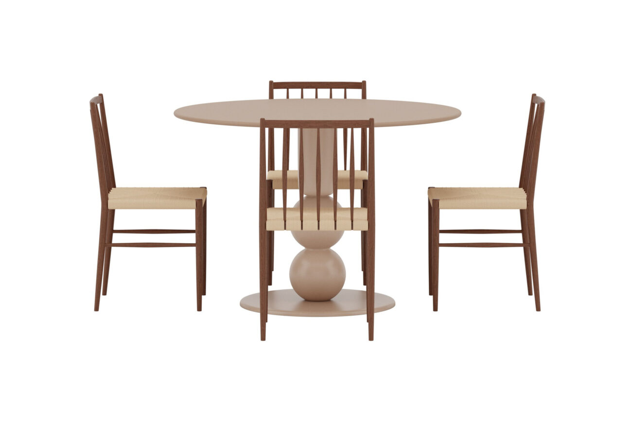 Boule, Enes – Ensemble repas rond – Beige