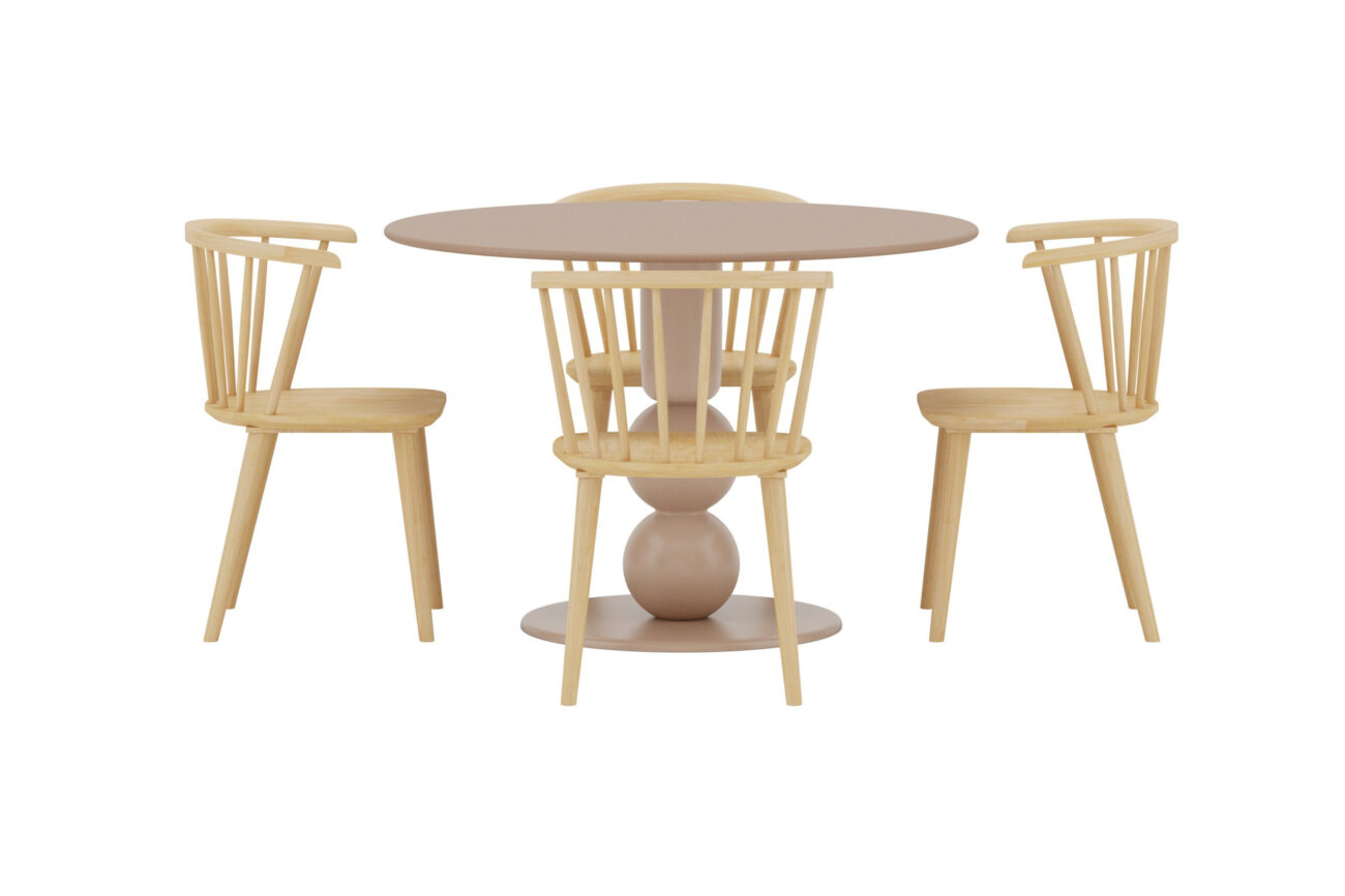 Boule, Bobby – Ensemble repas rond – Beige
