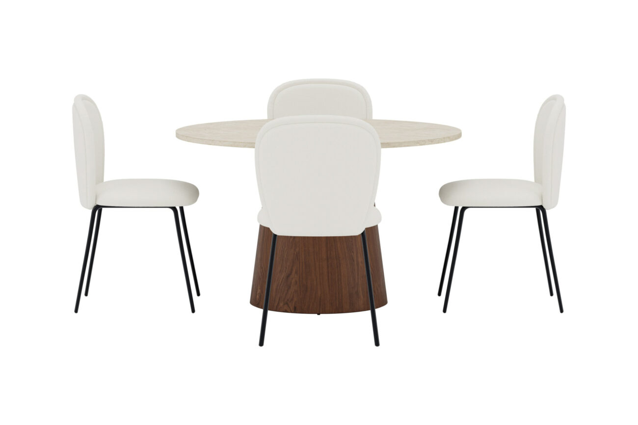 Lanzo, Carl – Ensemble repas rond – Beige