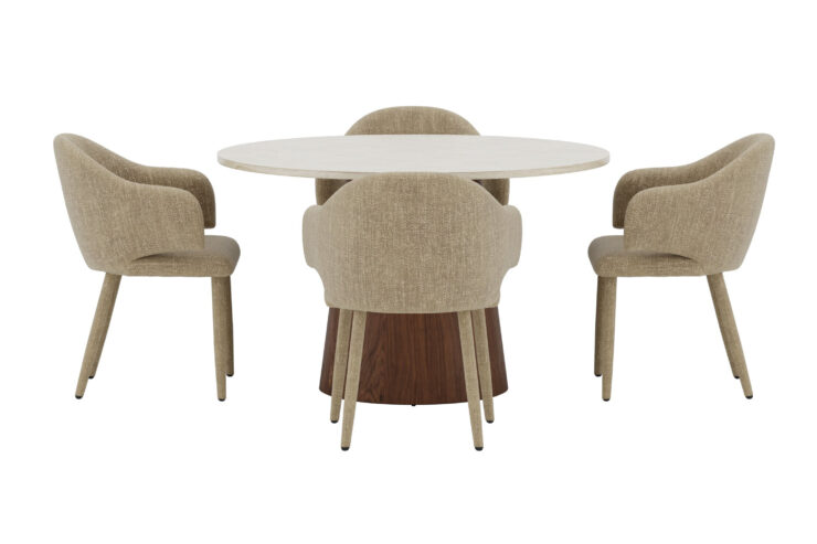 Lanzo, Evelin – Ensemble repas rond – Beige