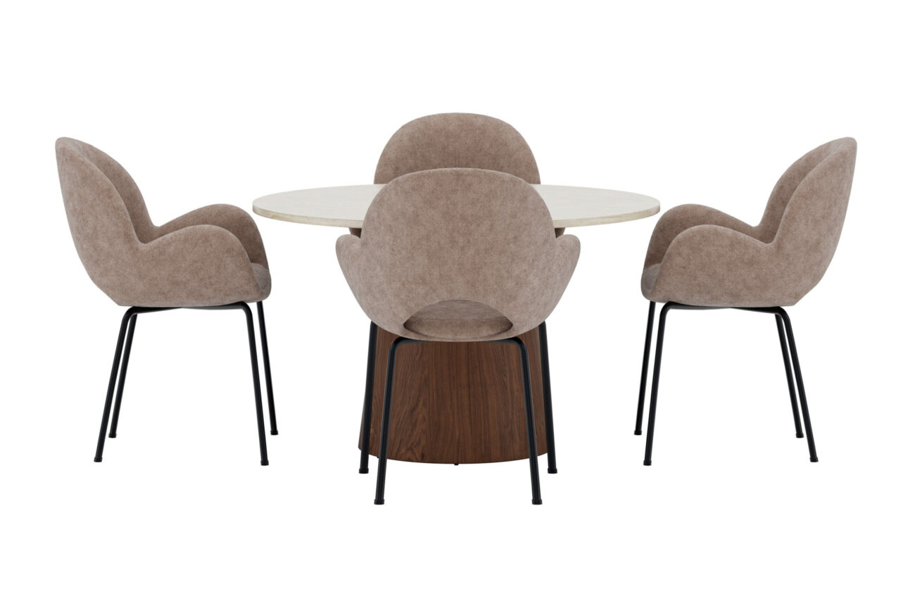 Lanzo, Florensa – Ensemble repas rond – Beige