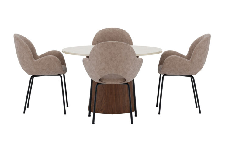 Lanzo, Florensa – Ensemble repas rond – Beige