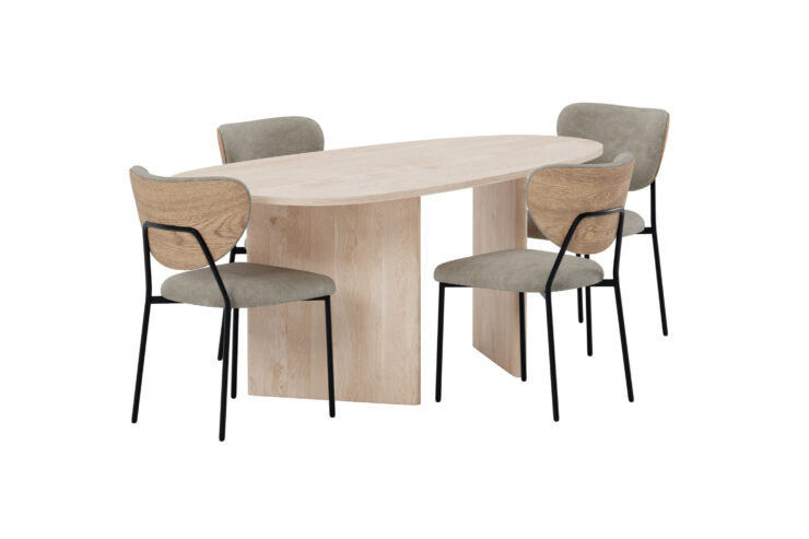 Grönvik, Butterfly – Ensemble repas ovale – Naturel