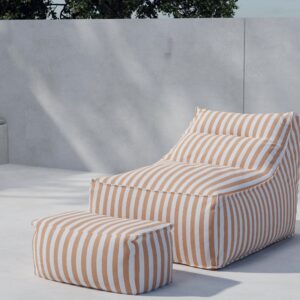 Redang – Fauteuil lounge – Pêche, Blanc – 118 x 83 x 90 cm