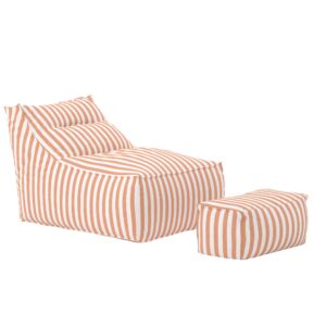 Redang – Fauteuil lounge – Pêche, Blanc – 118 x 83 x 90 cm