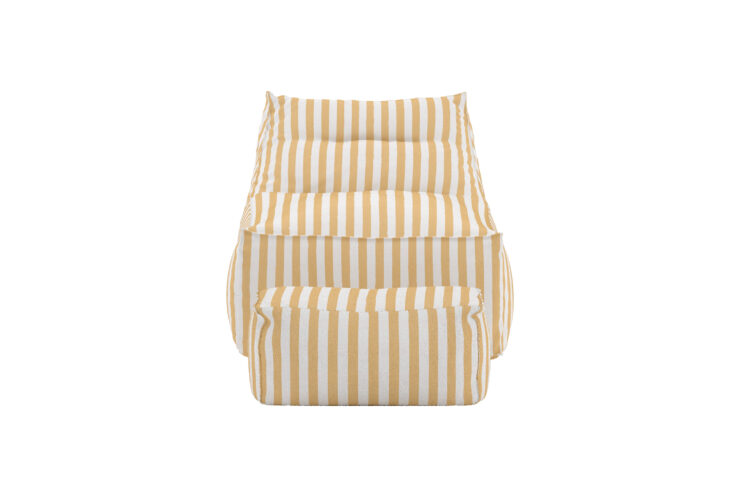 Redang – Fauteuil lounge – Jaune, Blanc – 118 x 83 x 90 cm