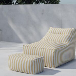 Redang – Fauteuil lounge – Jaune, Blanc – 118 x 83 x 90 cm