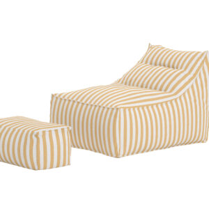 Redang – Fauteuil lounge – Jaune, Blanc – 118 x 83 x 90 cm