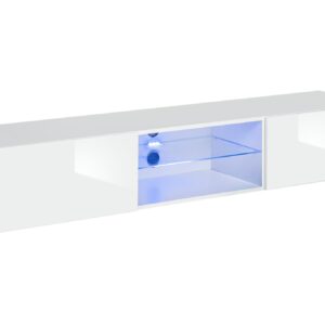 Ensemble TV mural Switch PR3 – chêne Wotan, blanc – 180 x 40 x 148 cm