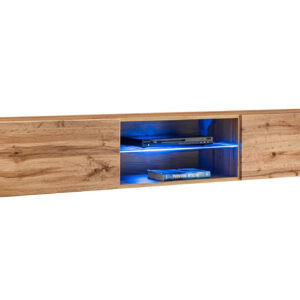 Ensemble TV mural Switch PR3 – chêne Wotan – 180 x 40 x 148 cm