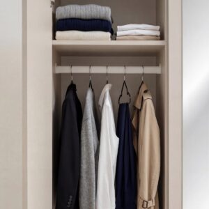 Armoire Sigma 3 portes – cachemire, noir – 135 x 55 x 191 cm