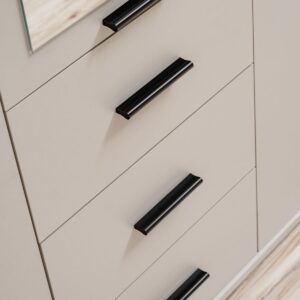 Armoire Sigma 3 portes – cachemire, noir – 135 x 55 x 191 cm