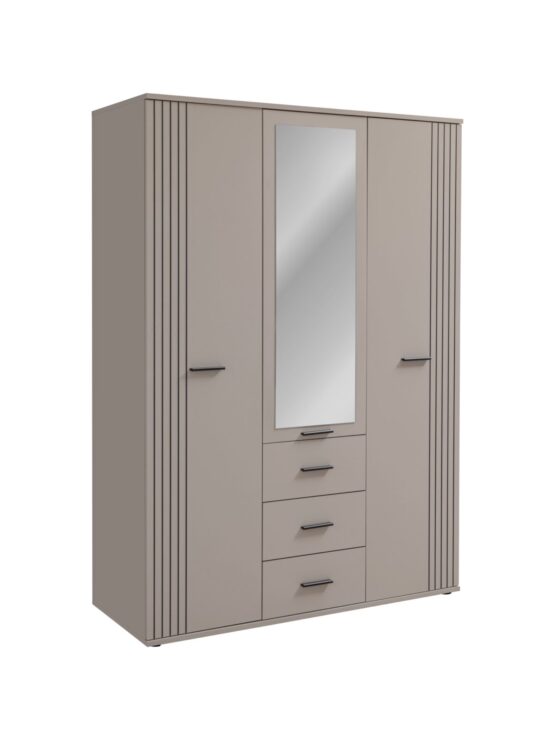 Armoire Sigma 3 portes – cachemire, noir – 135 x 55 x 191 cm