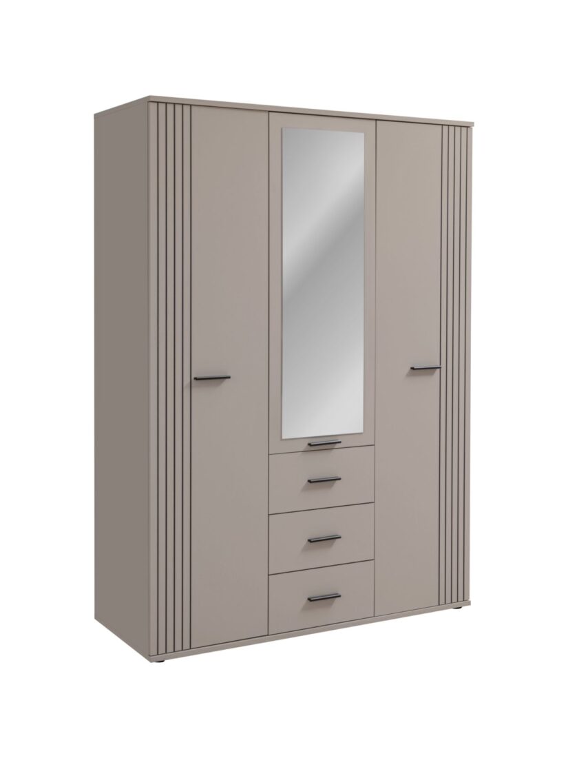 Armoire Sigma 3 portes – cachemire, noir – 135 x 55 x 191 cm