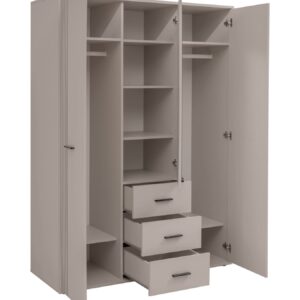 Armoire Sigma 3 portes – cachemire, noir – 135 x 55 x 191 cm
