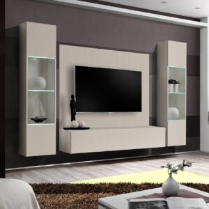 Ensemble TV mural Fly A-P3 – cachemire – 260 x 40 x 170 cm