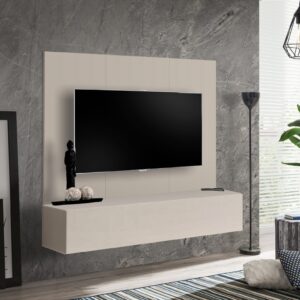 Ensemble TV mural Fly B – cachemire – 160 x 1,6 x 148 cm