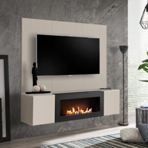 Ensemble TV mural Fly B-K – cachemire – 160 x 1,6 x 158 cm