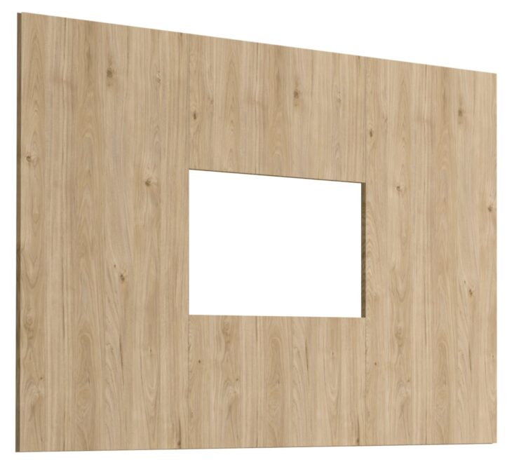Ensemble TV mural Fly B-K – hickory Jackson – 160 x 1,6 x 158 cm