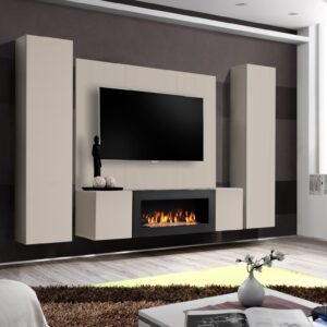 Ensemble TV mural Fly M-P1 – cachemire – 260 x 40 x 170 cm