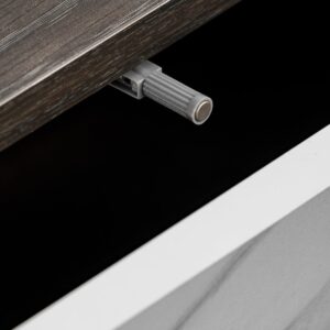 Ensemble TV mural Noir 2 – chêne graphite, effet marbre blanc – 160 x 35 x 148 cm