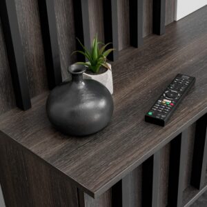 Ensemble TV mural Noir 2 – chêne graphite, effet marbre blanc – 160 x 35 x 148 cm