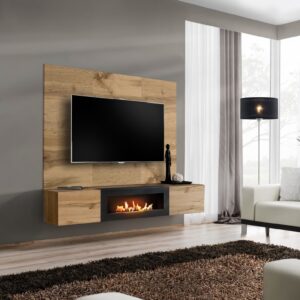 Ensemble TV mural Switch PRK – chêne Wotan – 180 x 40 x 148 cm