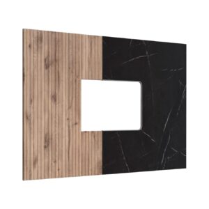 Panneau mural Cannes PW – noir, chêne Vicking, effet marbre noir – 160 x 1,6 x 120 cm