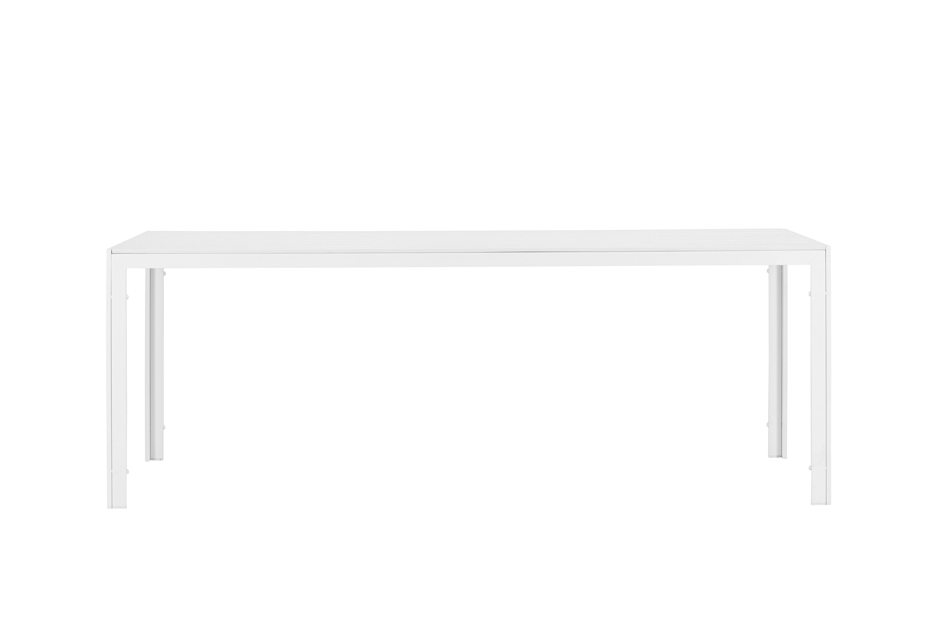 Break table à manger rectangulaire blanc 205 x 90 cm sur fond clair