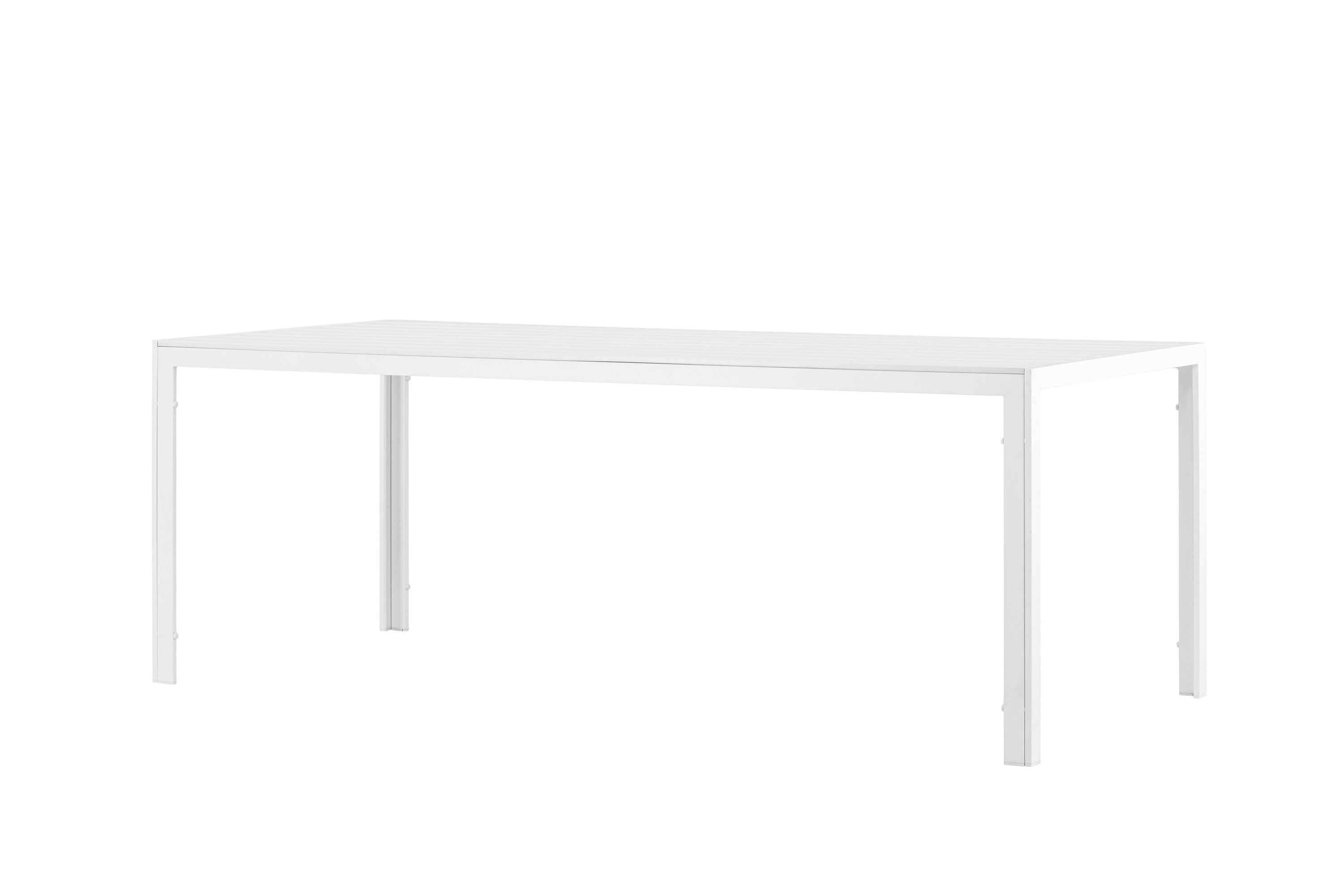 Break table à manger rectangulaire blanc 205 x 90 cm sur fond clair