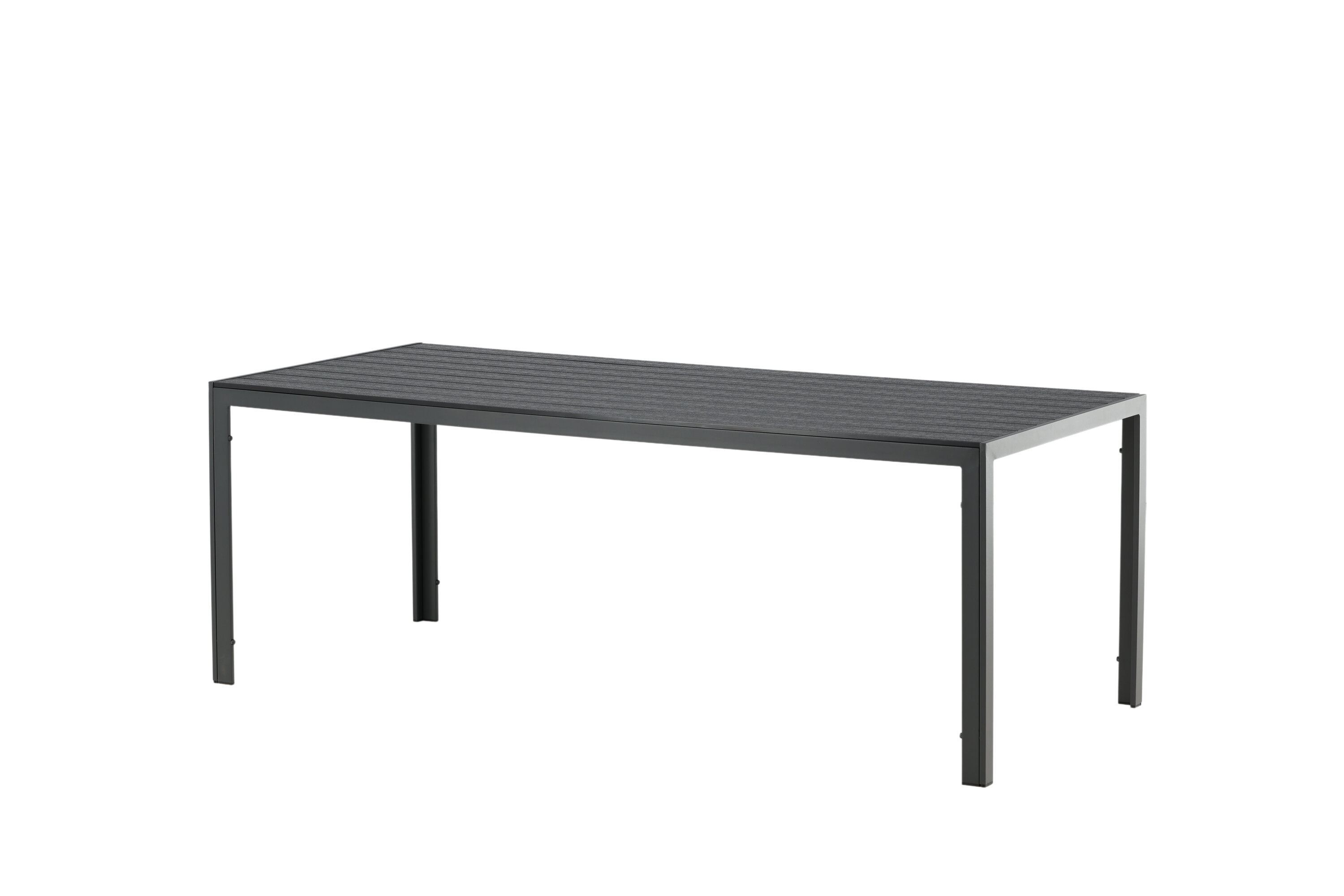 Break table à manger rectangulaire noir 205 x 90 cm sur fond clair