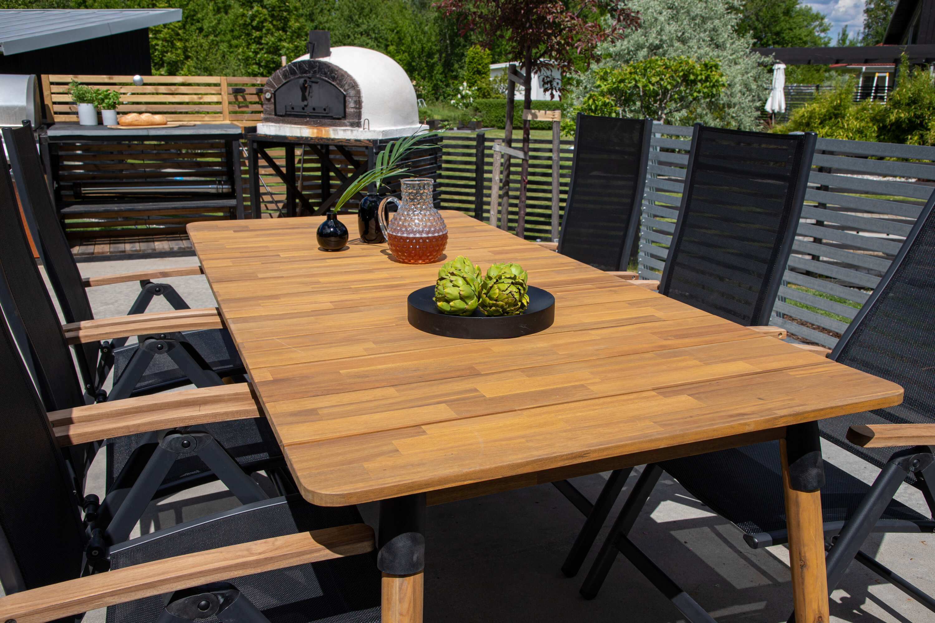 Détail du table à manger rectangulaire Julian naturel 210 x 100 cm