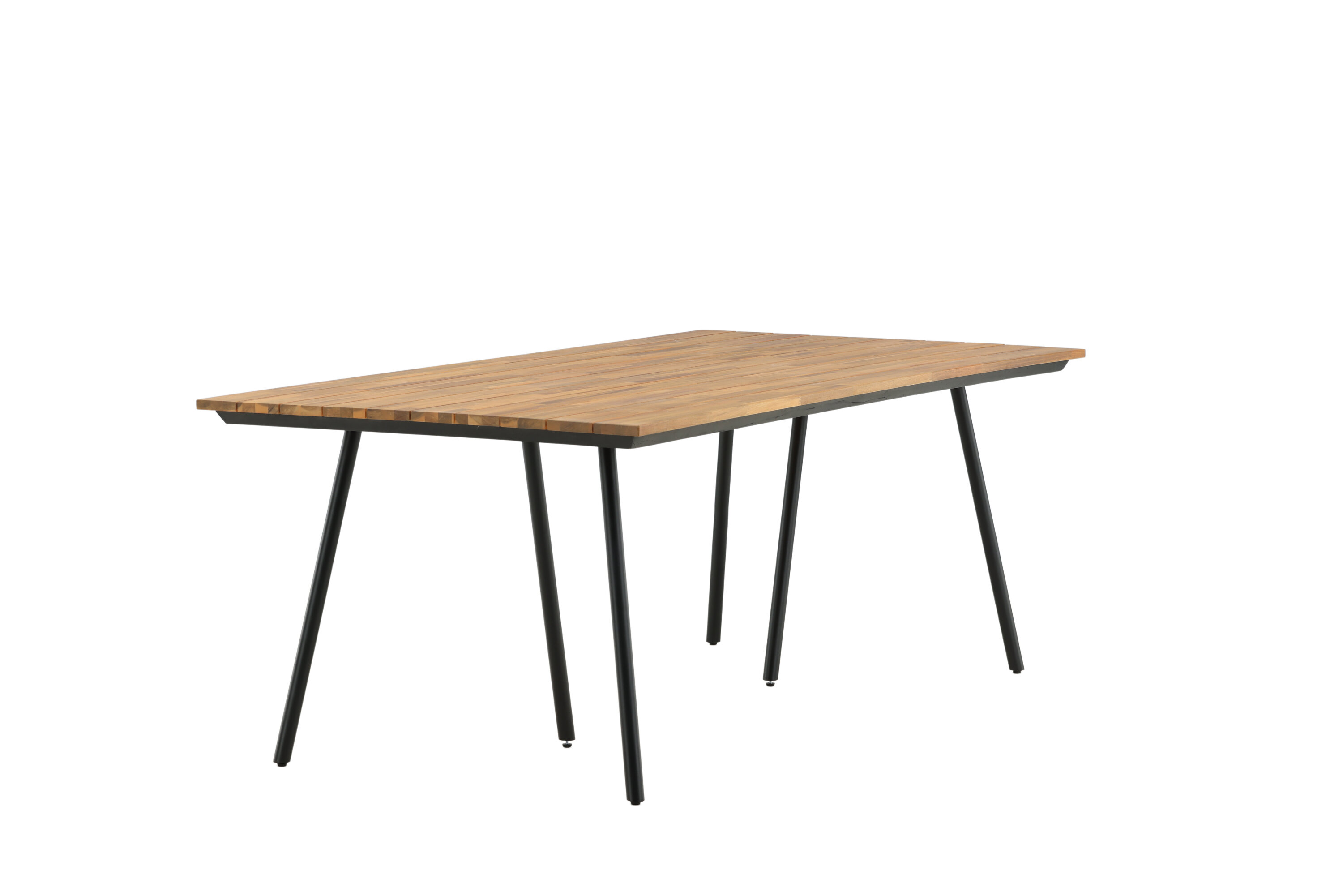 Chan table à manger rectangulaire noir, naturel 200 x 100 cm sur fond clair