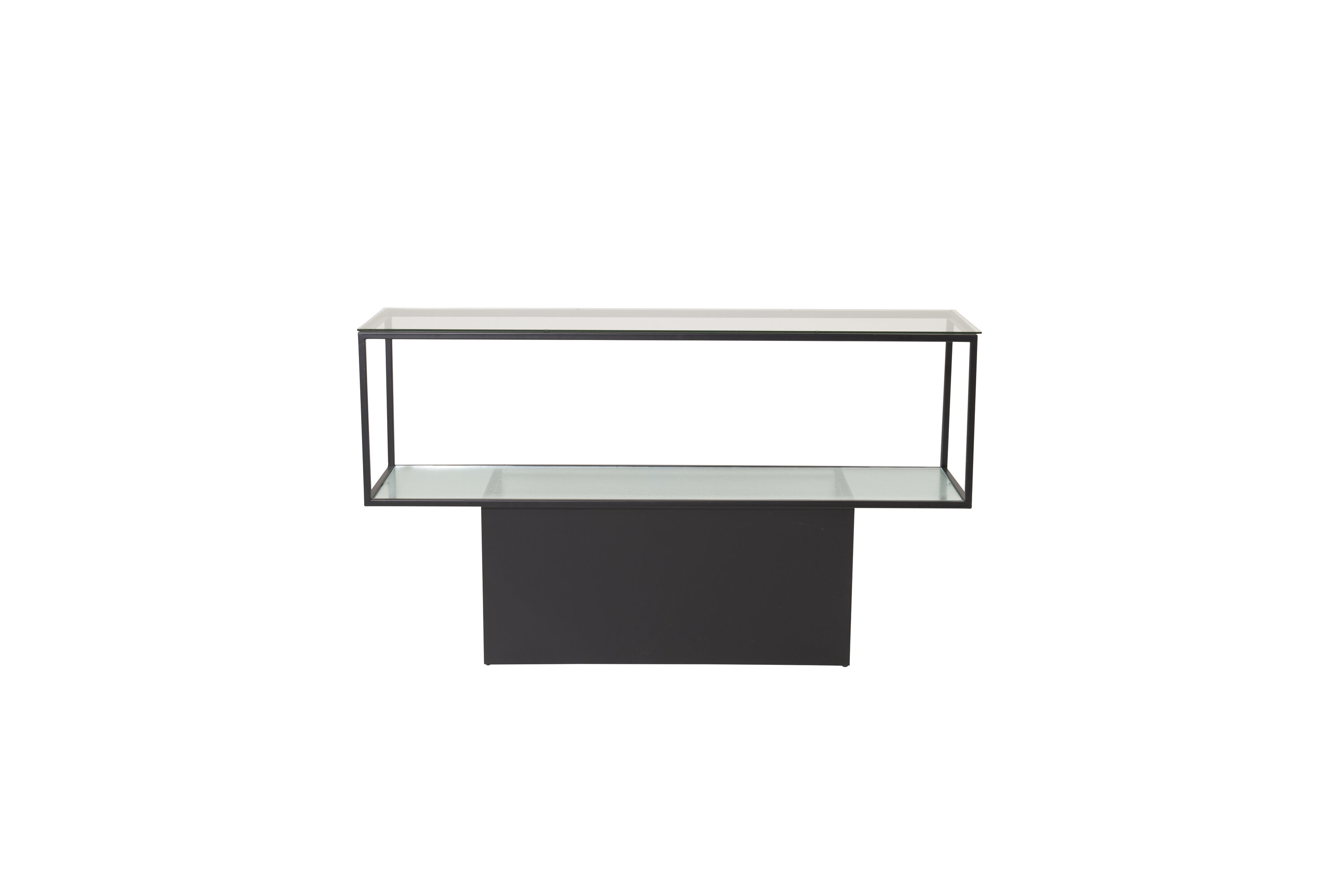 Détail du table d'appoint Maglehem noir, transparent 130 x 35 cm