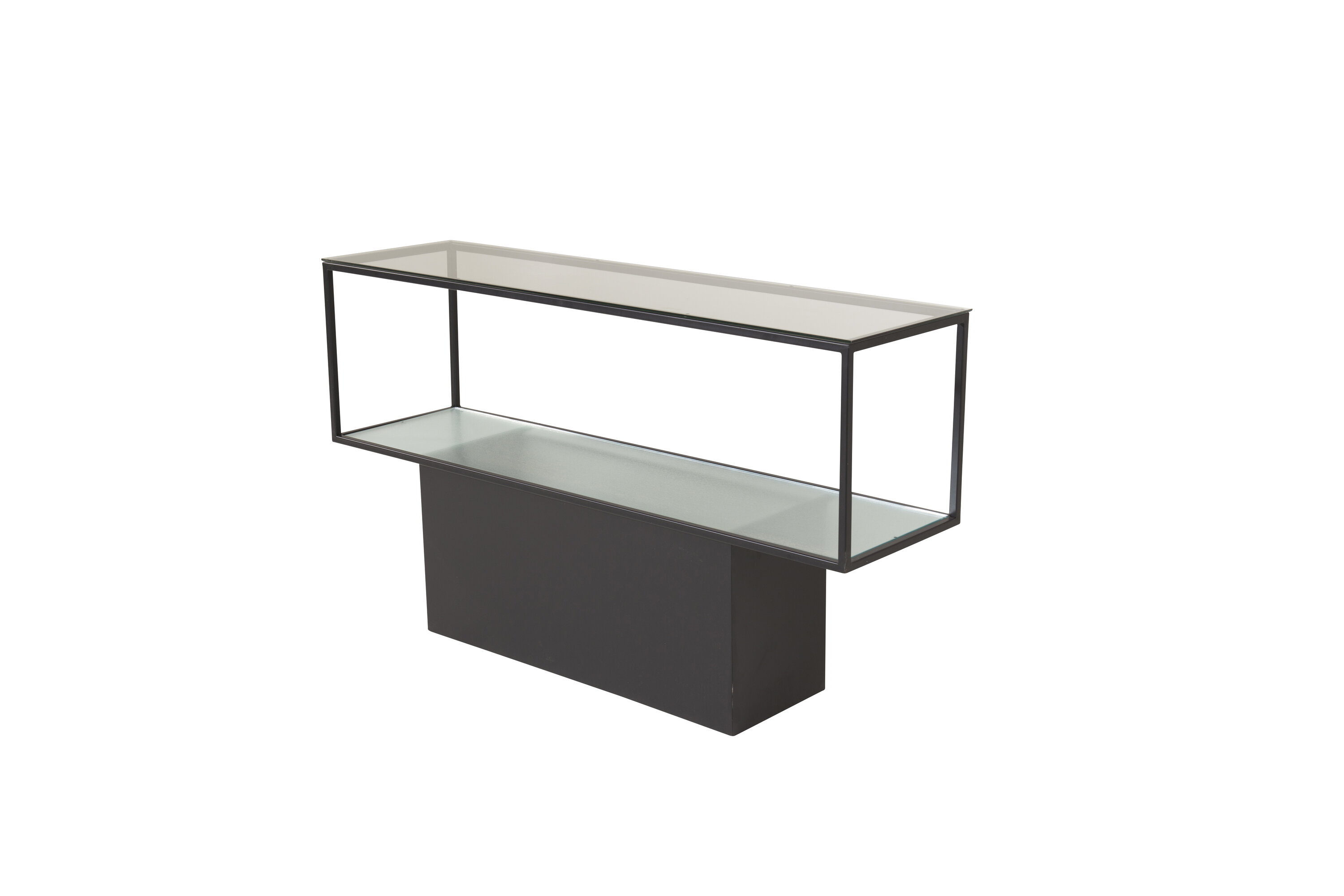 Détail du table d'appoint Maglehem noir, transparent 130 x 35 cm