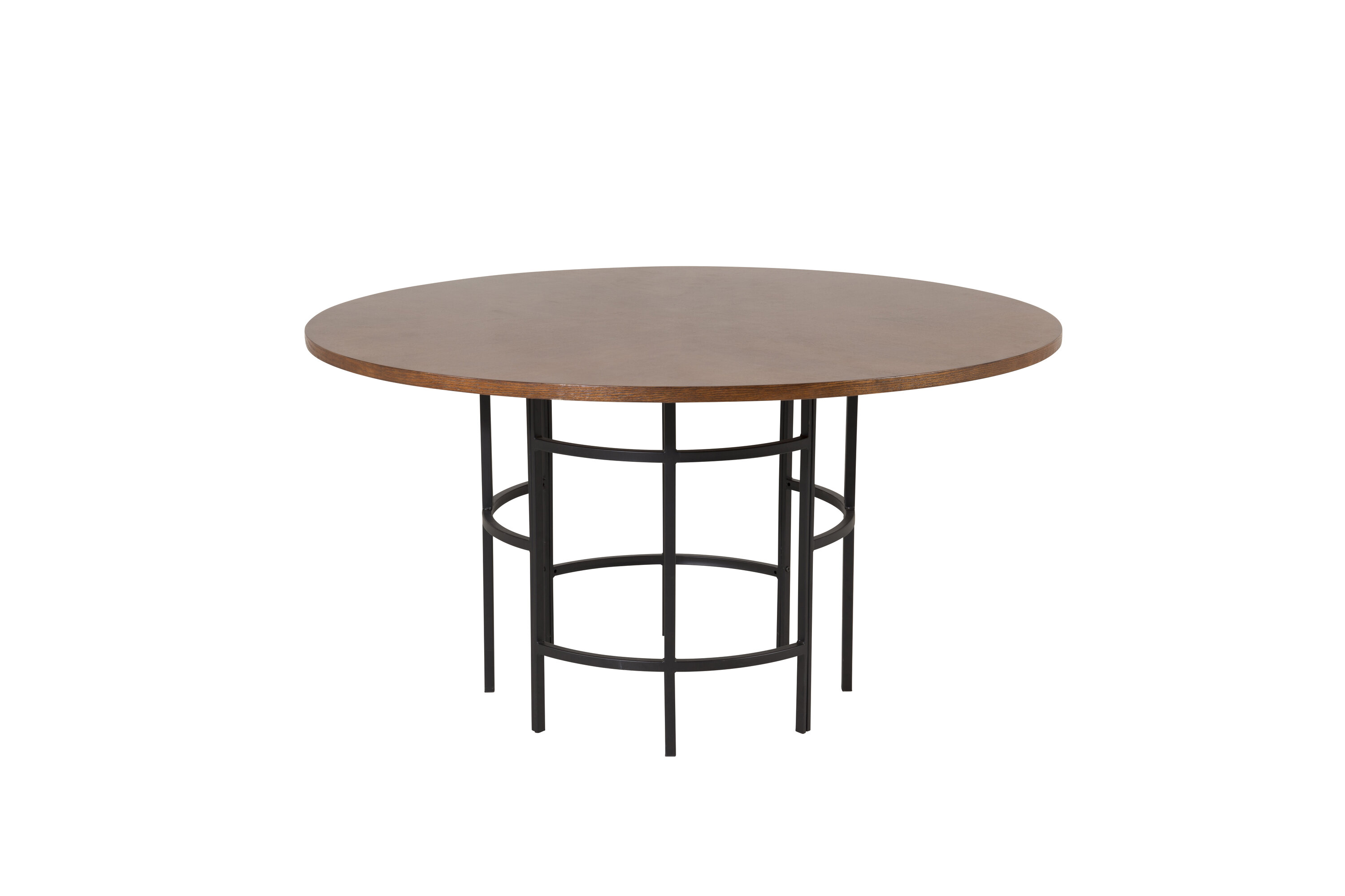 Détail du table à manger ronde Copenhagen noir, marron ⌀140 cm