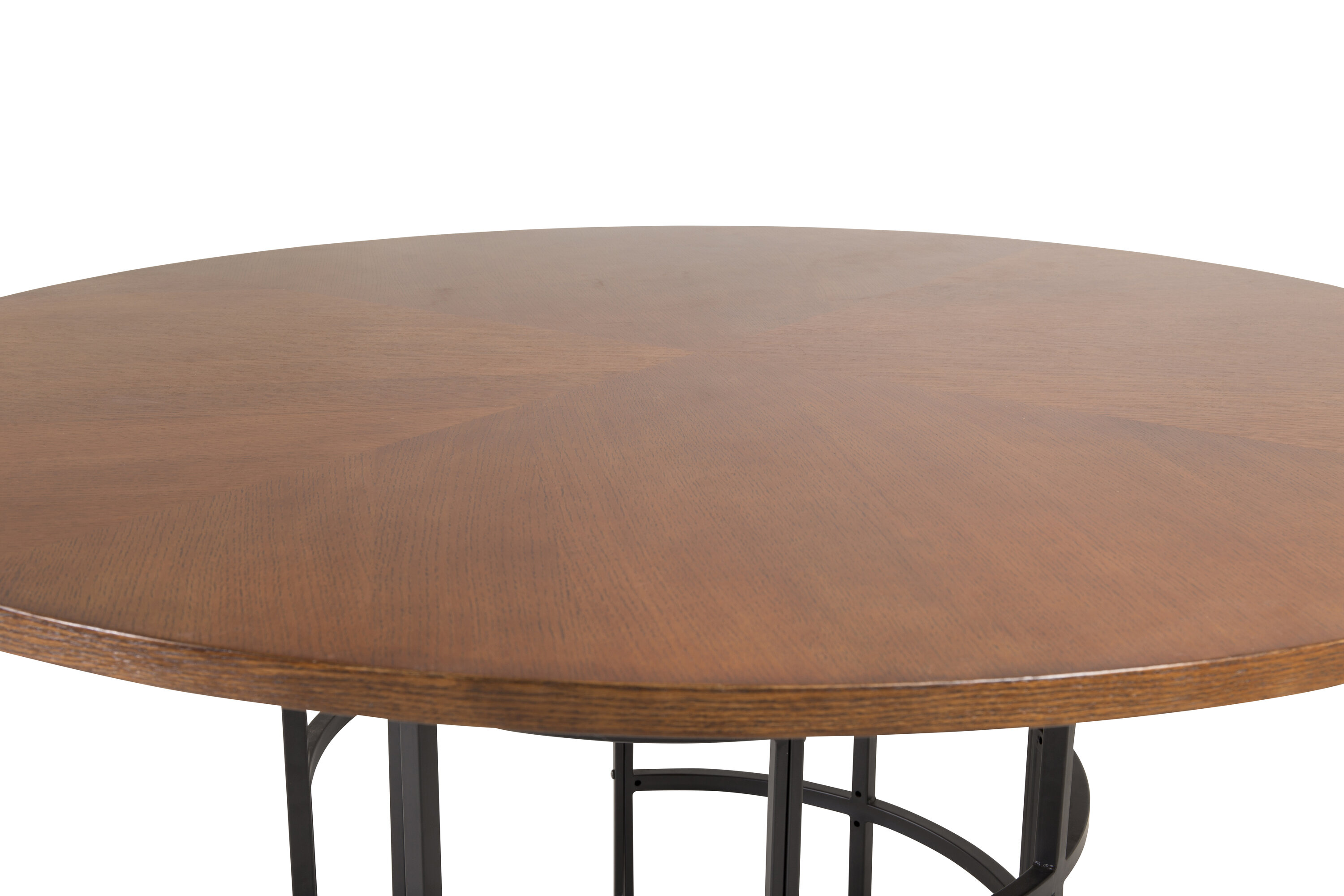 Détail du table à manger ronde Copenhagen noir, marron ⌀140 cm