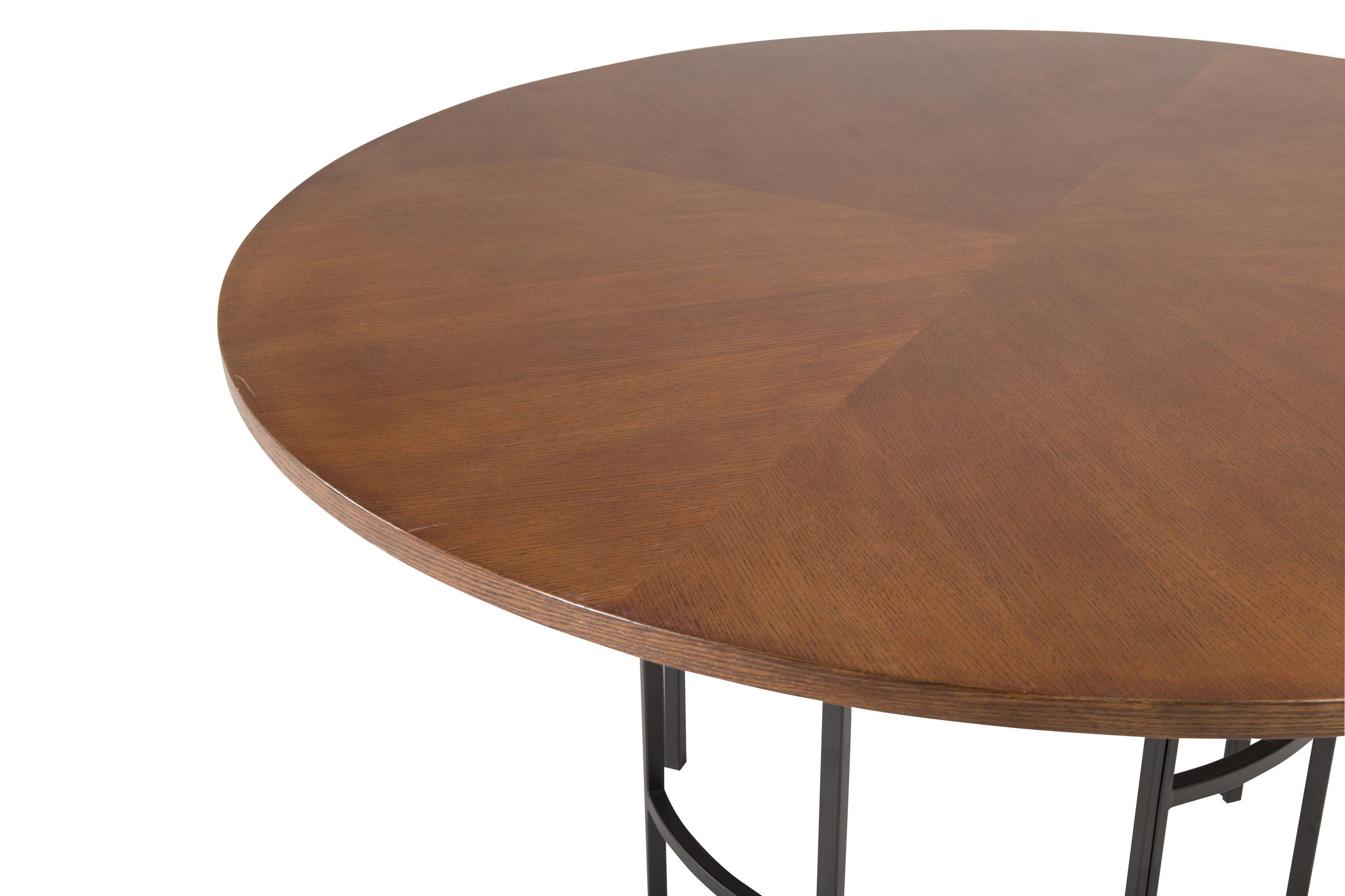 Détail du table à manger ronde Copenhagen noir, marron ⌀140 cm
