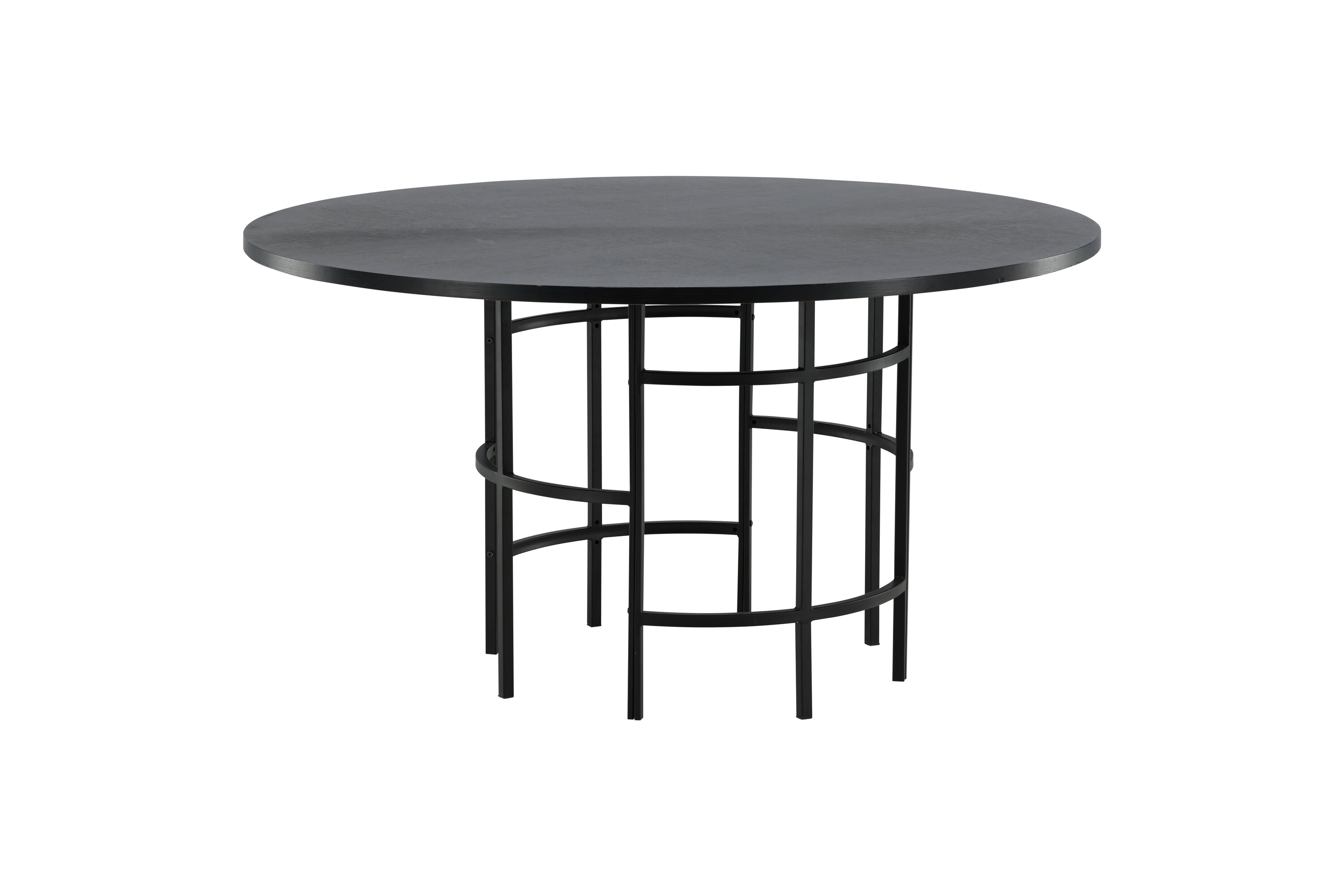 Vue du table à manger ronde Copenhagen noir ⌀140 cm