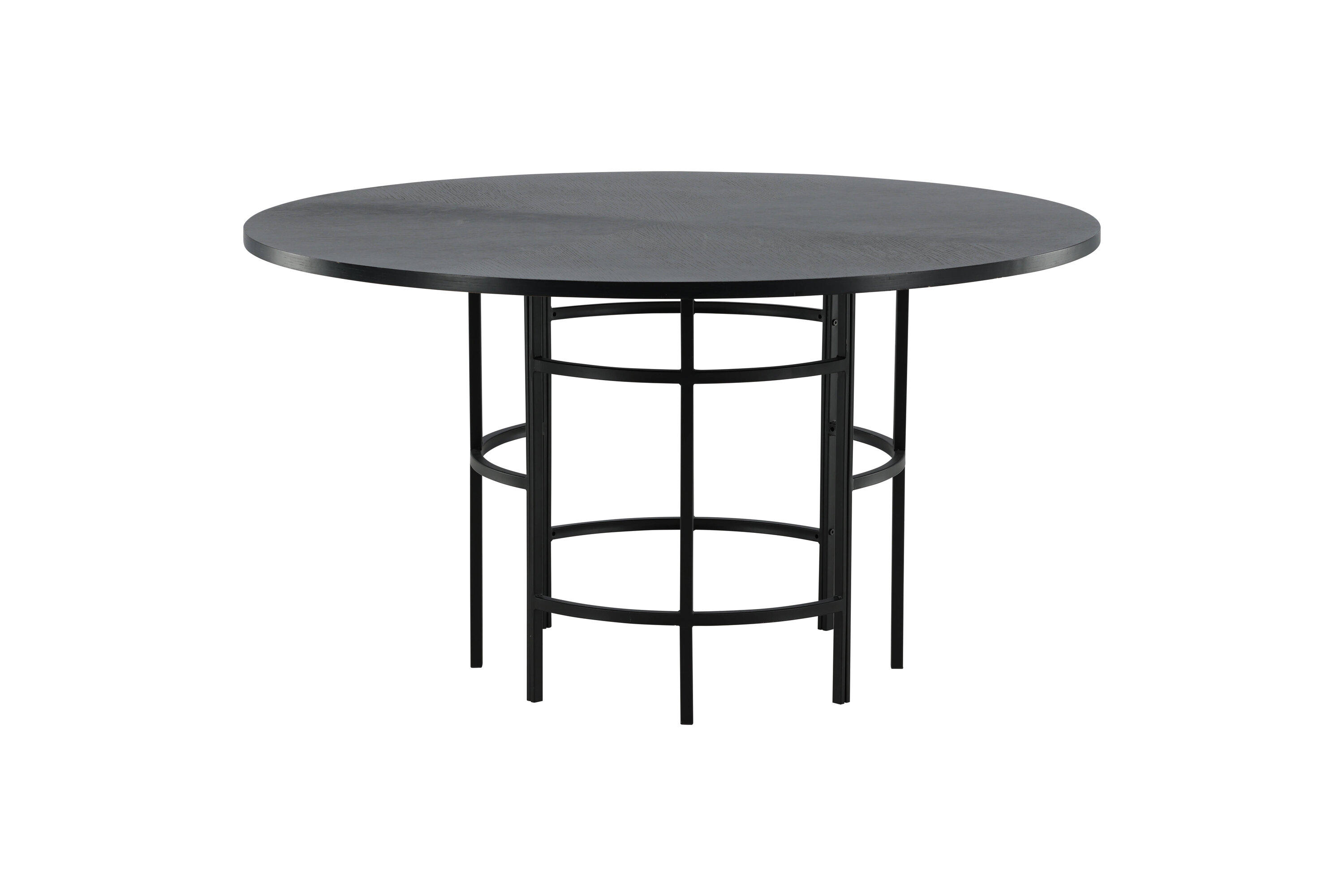 Vue du table à manger ronde Copenhagen noir ⌀140 cm