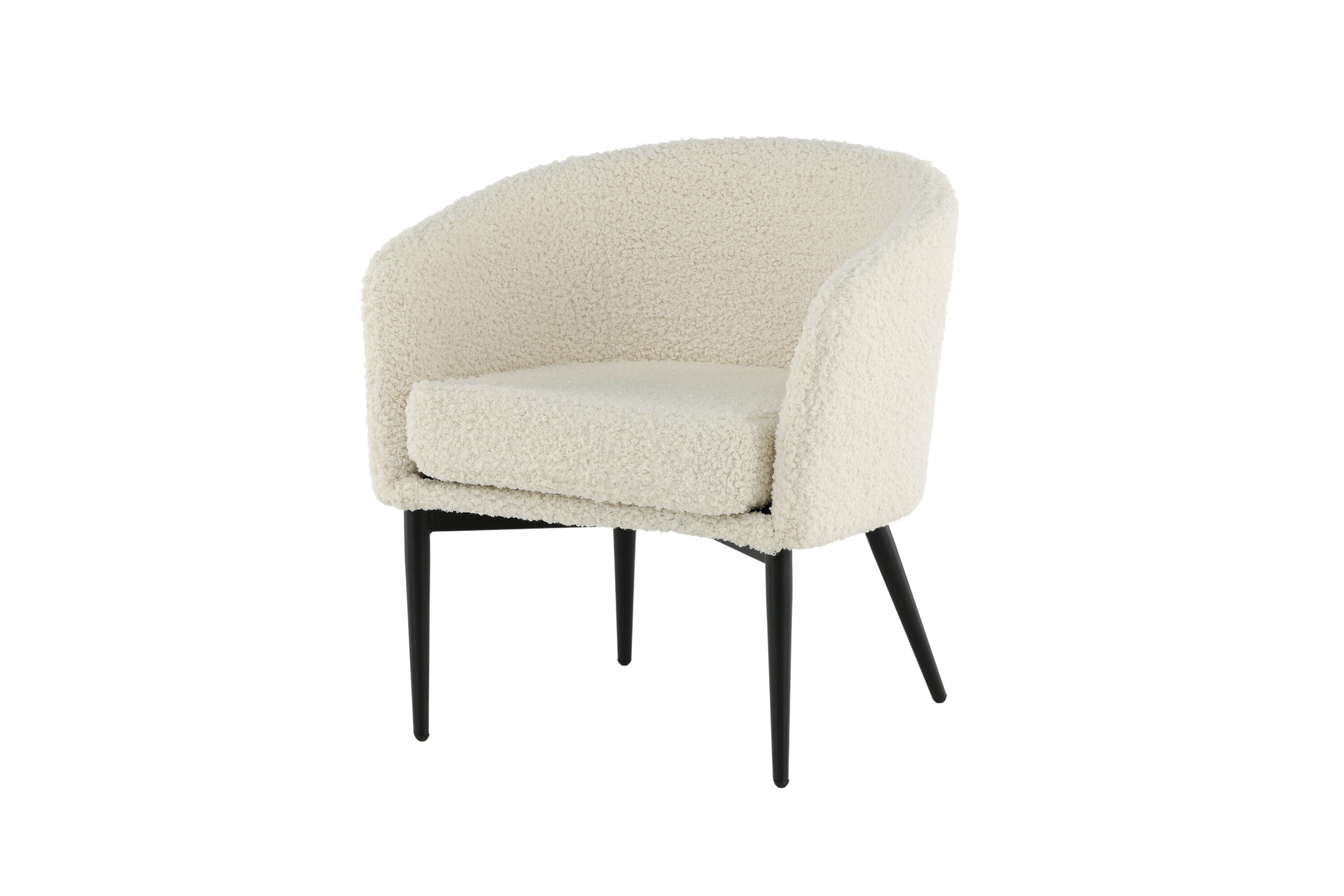 Fluffy fauteuil noir, blanc 64 x 70 x 66 cm sur fond clair