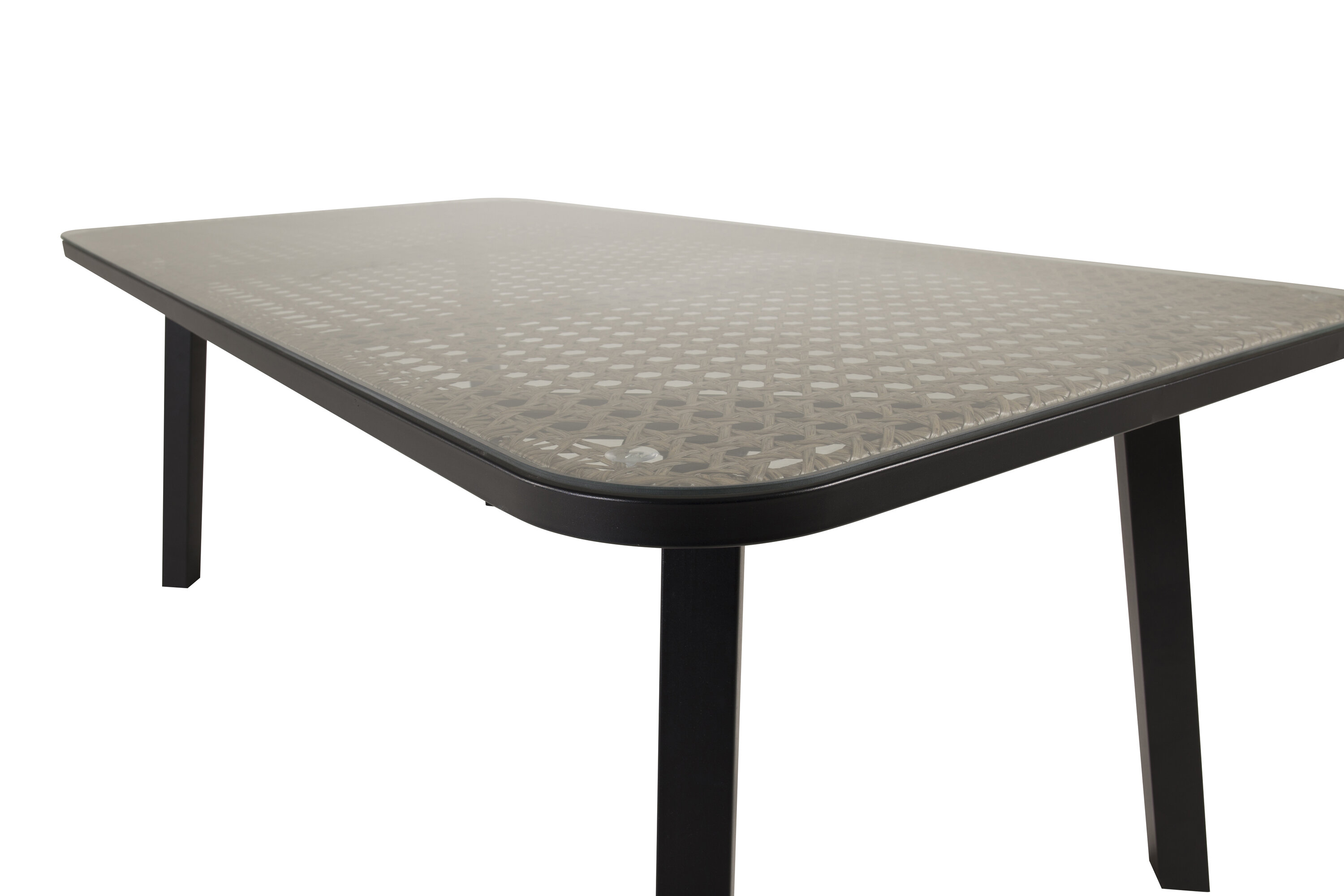 Détail du table à manger rectangulaire Paola noir, sable 200 x 100 cm