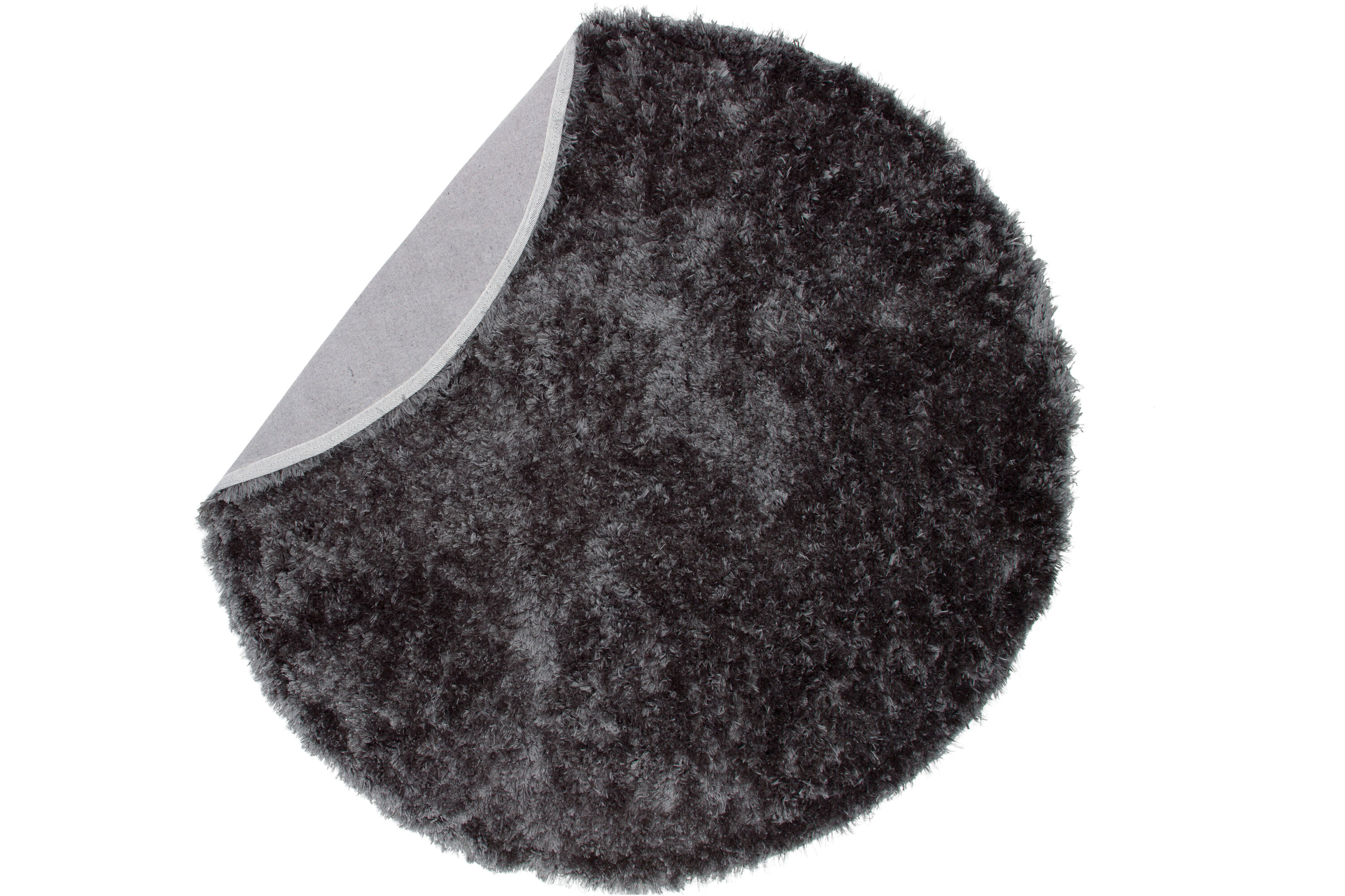 Détail du tapis de salon Natta gris foncé ⌀200 cm