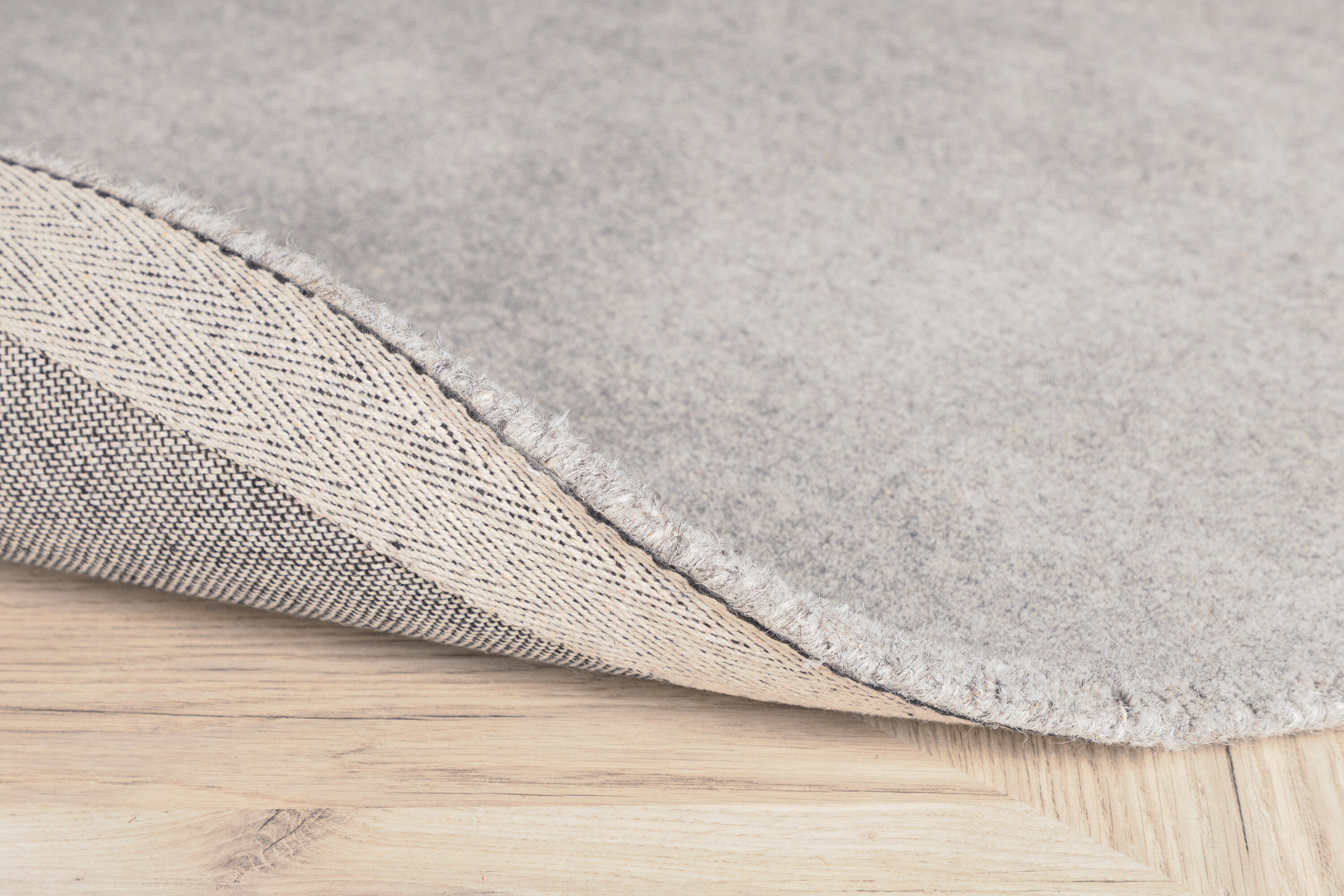 Détail du tapis de salon Ulla gris clair ⌀200 cm