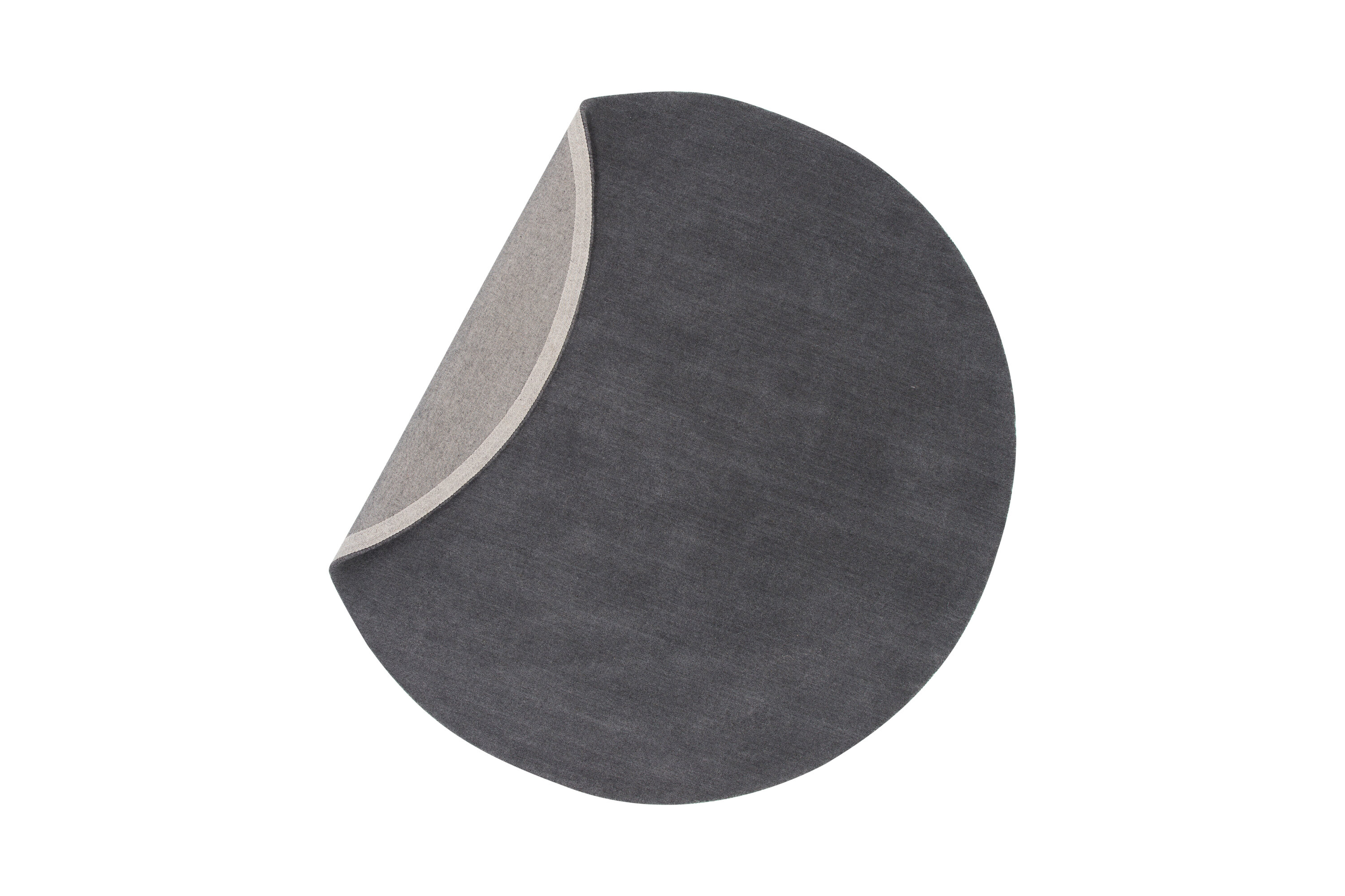 Détail du tapis de salon Ulla gris foncé ⌀200 cm
