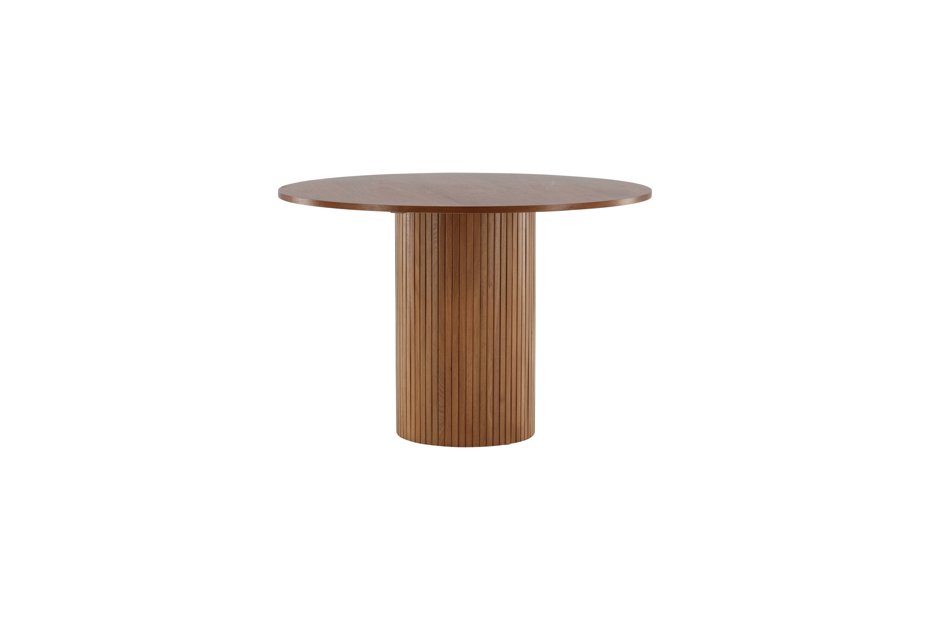 Vue du table à manger ronde Bianca noir, noyer ⌀110 cm