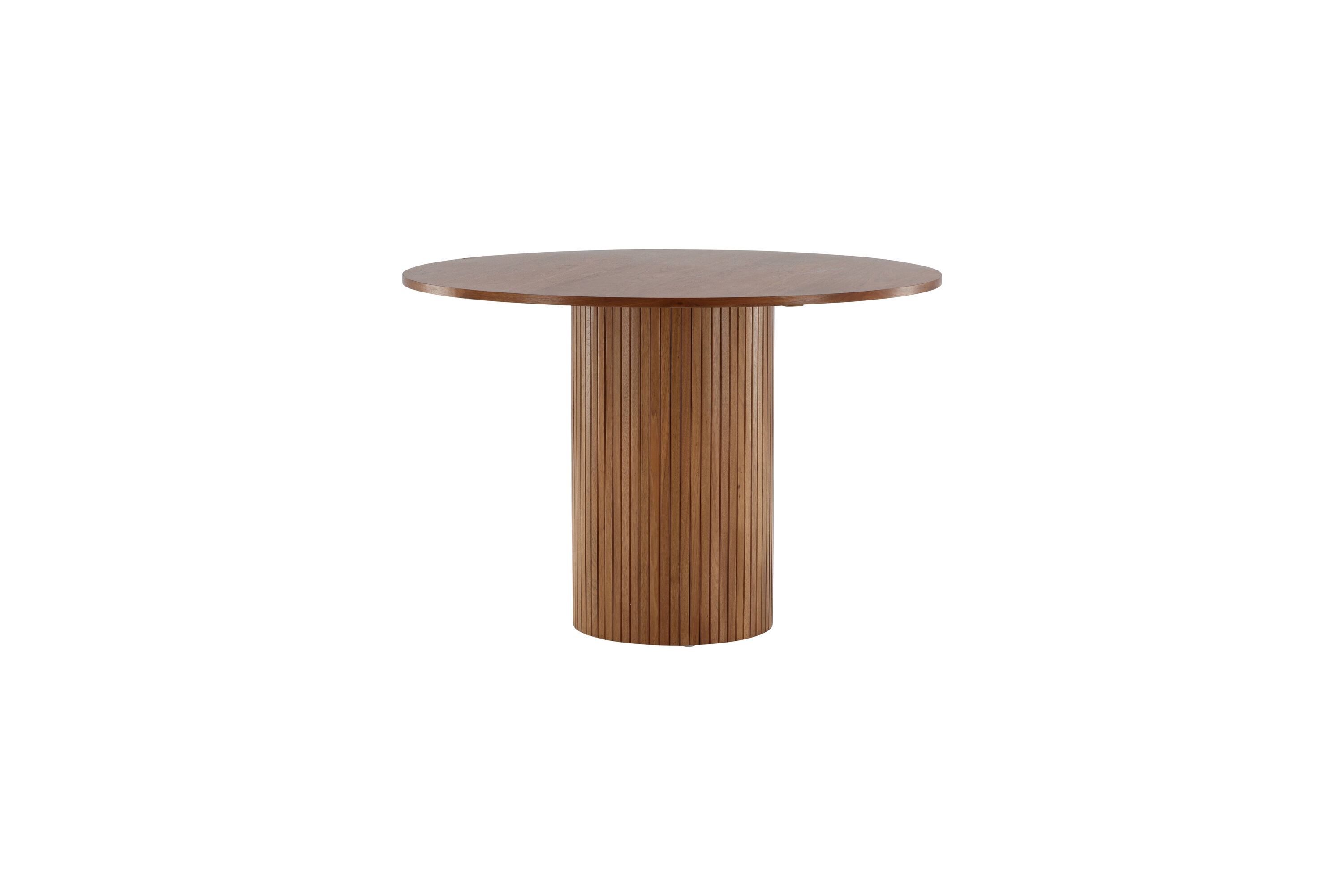 Vue du table à manger ronde Bianca noir, noyer ⌀110 cm