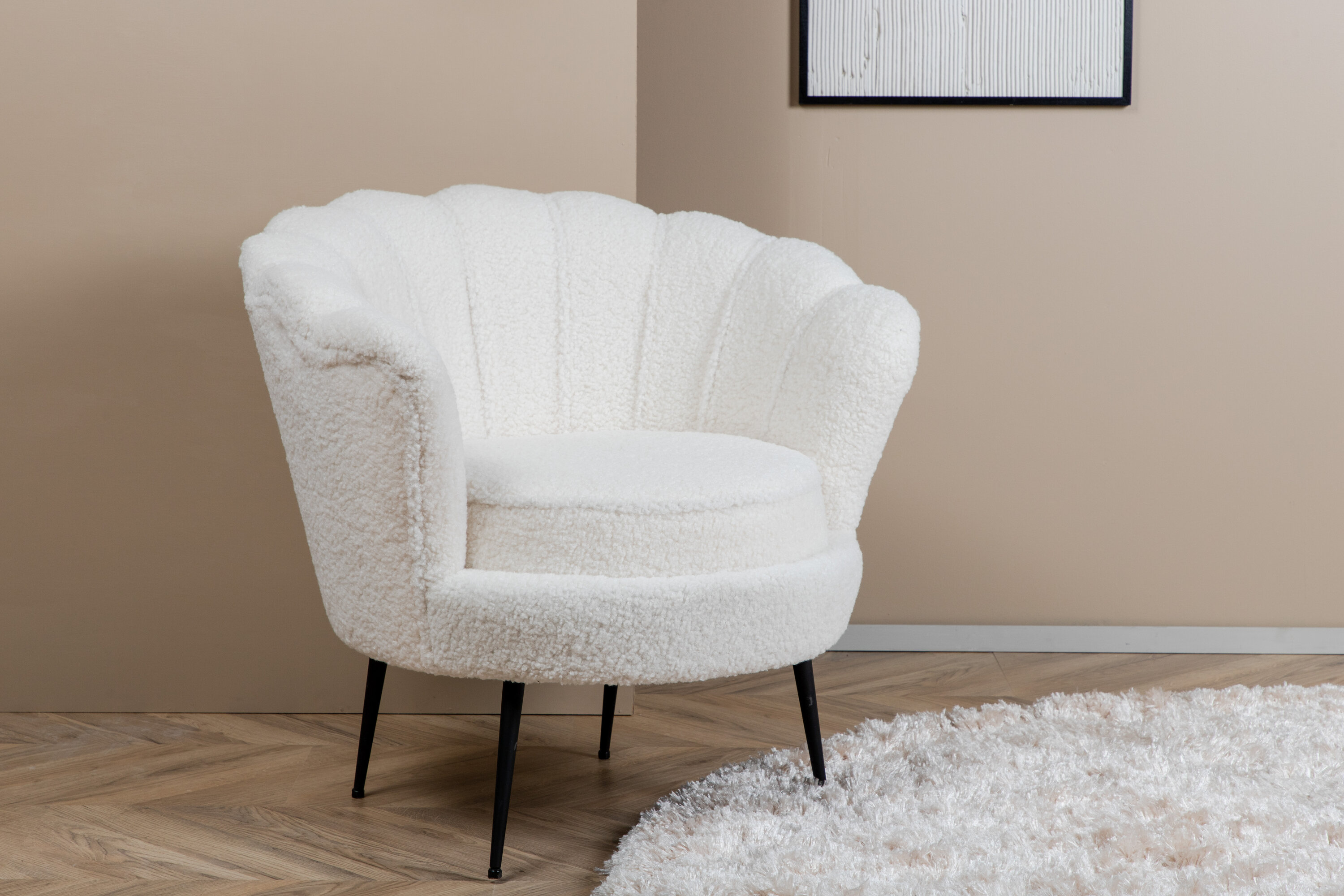 Détail du fauteuil Calais noir, blanc 77 x 76 x 83 cm